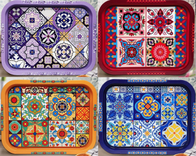 Поднос жест.  "Времена года"  4вида  332*258мм