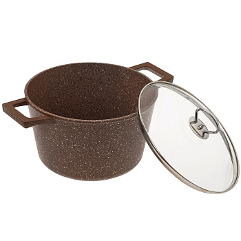 Кастрюля 5л ГРАНИТ браун-браун 24см QuanTanium ст/дно 3/5мм Кастрюля 5л ГРАНИТ браун-браун 24см QuanTanium ст/дно 3/5мм