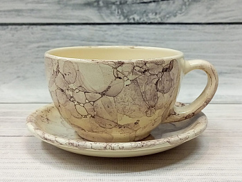 Кружка Нюанс с блюдцем Паутинка 0.4л  12/16см h7/2.5см