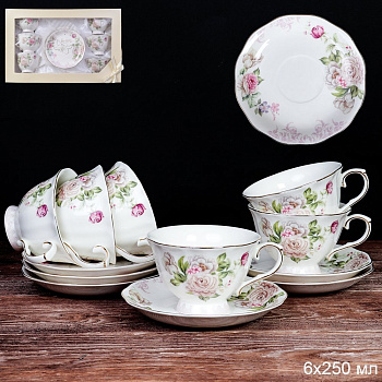 Набор чайный 12пр. 250мл на ножке