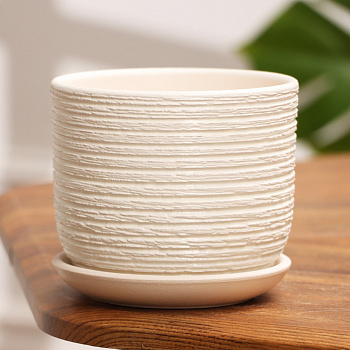 Горшок для цветов "Лоза"  белый бук  0.8л 12см