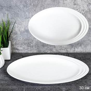 Блюдо овальное 30см "Ассиметрия" для подачи