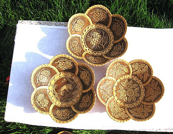 Тарелка 6 лепестков  d22.5 h7см микс