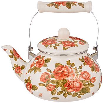 Чайник эмал. 2.5л "Корейская роза" Чайник эмал. 2.5л "Корейская роза"