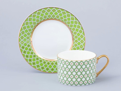 Пара чайная 250мл  "Лайм 1"  ф.Идиллия кост.фарфор