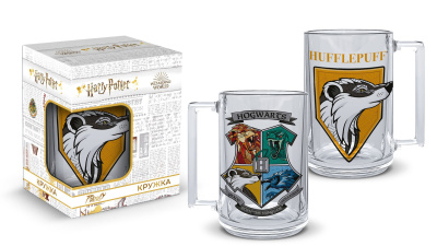 Кружка 320мл "Гарри Поттер Пуффендуй Герб" под.уп.  текло