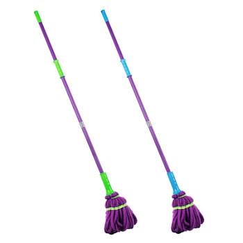 Швабра с отжимом насадка из микрофибры 113см 2 цвета  металл пластик