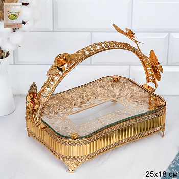 Ваза для фруктов Элит Корзина 25*18см стекло металл