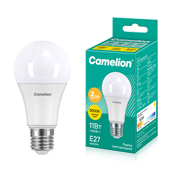 Электрическая лампа светодиодная Camelion LED11-A60/830/E27 11Вт 220В 3000К Грушевидная 915лм