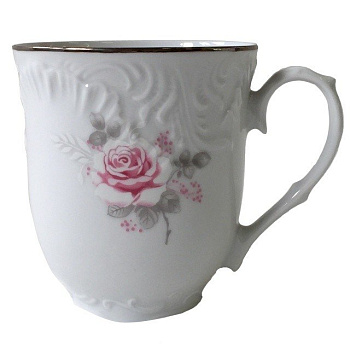 Кружка 300мл "Бледная роза отводка платиной"