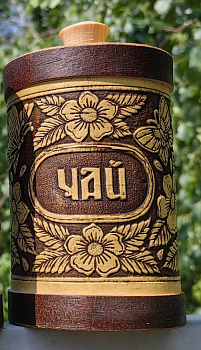 Туес банка Полянка ЧАЙ Д8  d8.5 h16.5см