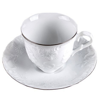 Пара чайная 250мл  "Рококо Узор+Платина"