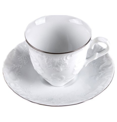 Пара чайная 250мл  "Рококо Узор+Платина"