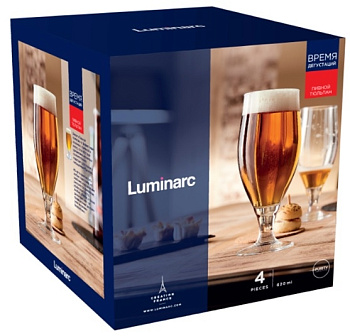 Набор бокалов для пива ВРЕМЯ ДЕГУСТАЦИЙ ТЮЛЬПАН 4шт 620мл