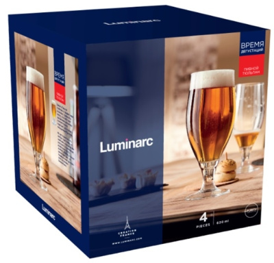 Набор бокалов для пива ВРЕМЯ ДЕГУСТАЦИЙ ТЮЛЬПАН 4шт 620мл