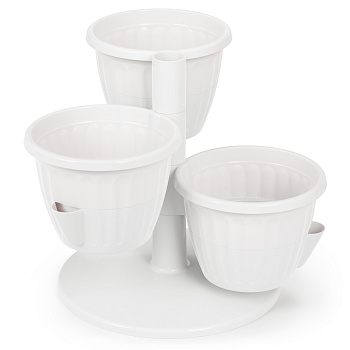 Горшок цветочный "Каскад" 3*0.7л белый 250х250х218мм