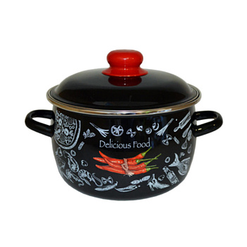 Кастрюля эмал. "Chilli" 4л сфер. Кастрюля эмал. "Chilli" 4л сфер.