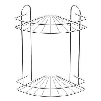 Полка для ванной угловая 2-х яр "хром зеркальный"