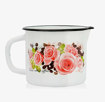Кружка "Розы и кофе" 1.4л со сливным носиком