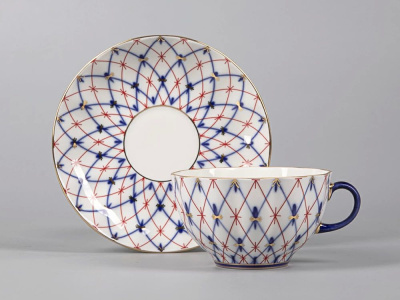 Пара чайная чашка с блюдцем 270мл  "Сетка 1950" ф.Тюльпан