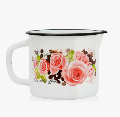 Кружка "Розы и кофе" 1.4л со сливным носиком