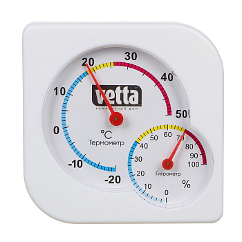 Термометр мини измерение влажности воздуха квадр. 7.5см пластик