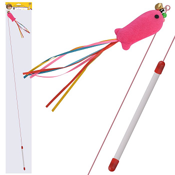 Игрушка-удочка для животных "Рыбка" общая длина 110см
