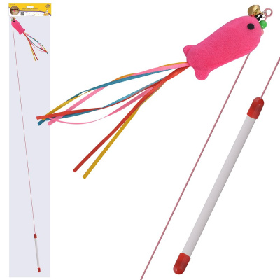 Игрушка-удочка для животных "Рыбка" общая длина 110см
