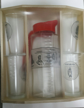 Набор 4 стакана 220мл + кувшин 1.5л   "Рязань"