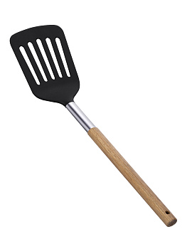 Лопатка кулинарная с прорезями 33.8х8.8см нейлон нерж. сталь акация ACACIA Лопатка кулинарная с прорезями 33.8х8.8см нейлон нерж. сталь акация ACACIA