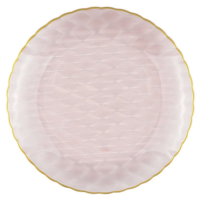 Тарелка пластиковая прозрачная розовая "Романтика" 22см