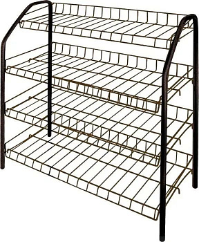 Этажерка для обуви медный антик 4полки 66*28*70см разборная полка 18см