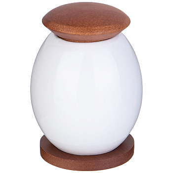 Банка с деревянной крышкой  "Native" 9.5*12см 400мл на дерев. подставке