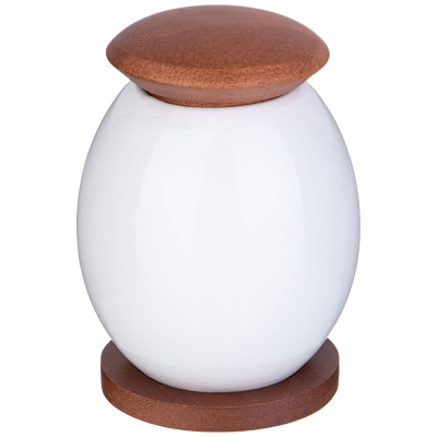 Банка с деревянной крышкой  "Native" 9.5*12см 400мл на дерев. подставке