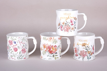 Кружка 450мл "Акварель" микс 4диз