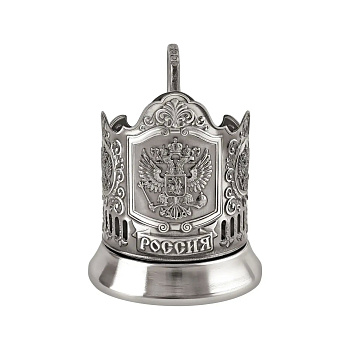 Подстаканник никел. с чернением "Герб РФ"