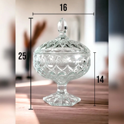 Ваза на ножке 960мл d16 h25см