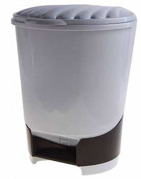 Ведро для мусора с педалью 10л серый