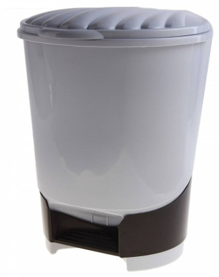 Ведро для мусора с педалью 10л серый