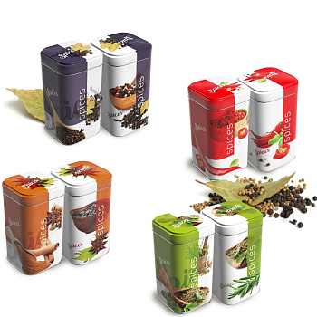 Набор жест. банок 4шт. 240мл  "Сканди" 50*50h80мм  /01914