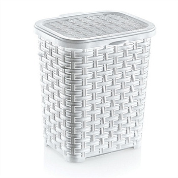Корзина для стирал. порошка плетён. бел. 6л