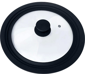 Крышка стеклян силикон. обод 3размера 24-26-28см черная