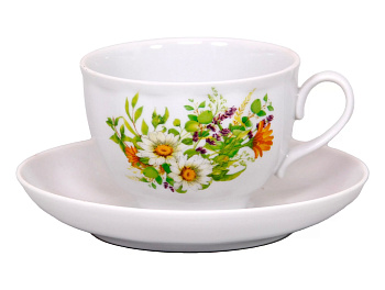 Пара чайная  275мл "Луговые ромашки" ф.Гранатовый