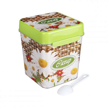 Ёмкость "Плетенка сахар"  1.2л. с ложкой