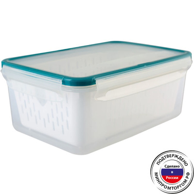 Контейнер с сеткой ЭКСТРА ЛОК BRIGHT L 2.4л 239*165*94мм
