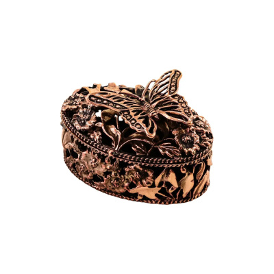 Шкатулка "Бабочка" 6*4см медная с чернением