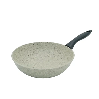 Сковорода  литая 24см Классическая каменная белая дно/стенки 4.5/3.5мм ц15т Сковорода  литая 24см Классическая каменная белая дно/стенки 4.5/3.5мм ц15т