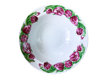 Миска 500мл "Розовые тюльпаны бортовые"