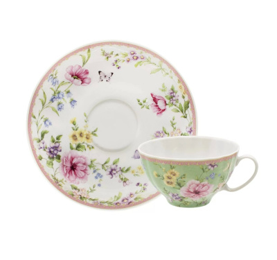 Пара чайная  275мл "Летний сад И.У." ф.Белый лебедь