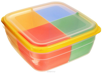 Контейнер для СВЧ 2,2л квадратный (менажница)